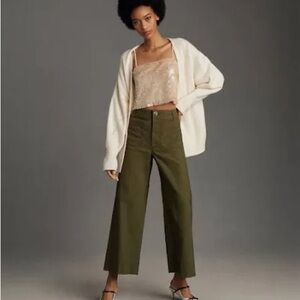 Anthropologie High Rise Wide Leg Crop Pants by Maeve